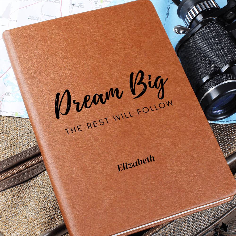 Vegan Leather Graphic Journal Optional Name Personalization