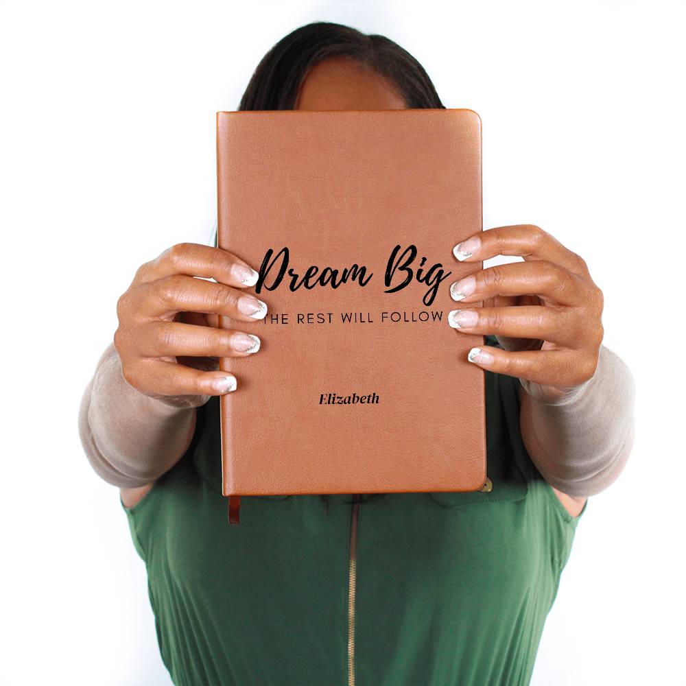 Vegan Leather Graphic Journal Optional Name Personalization