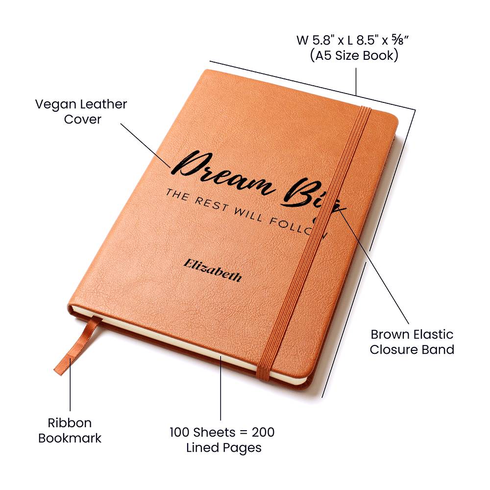Vegan Leather Graphic Journal Optional Name Personalization
