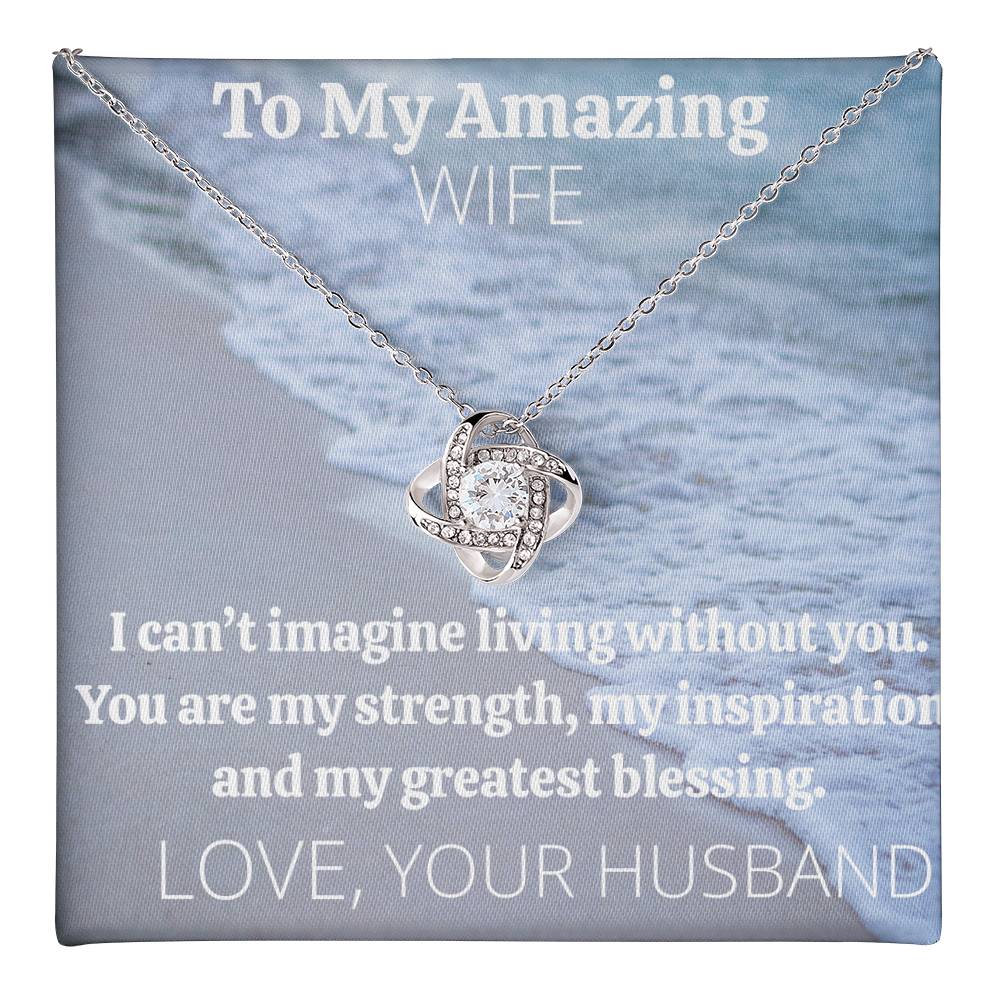 Love Knot Necklace And Message Card With Personalization Option (Yellow & White Gold Variants)
