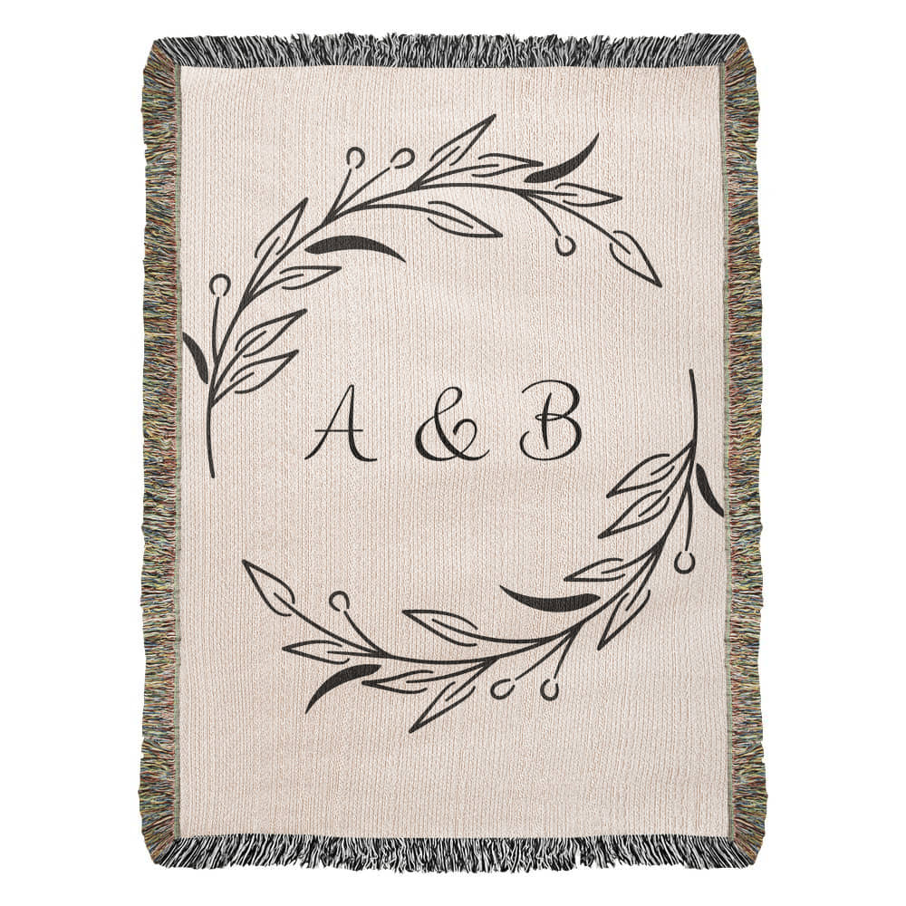 Personalized Initials Artwork Heirloom Woven Blanket (Portrait) 60"x80"