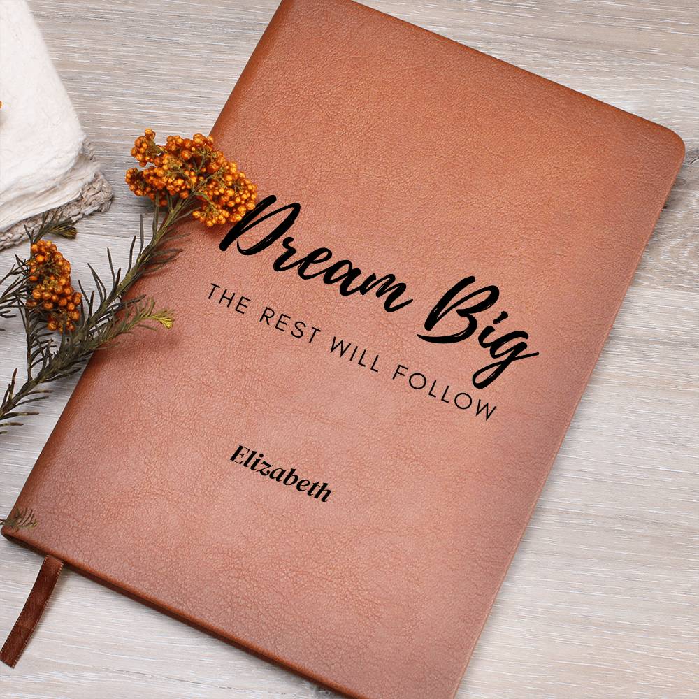 Vegan Leather Graphic Journal Optional  Name Personalization