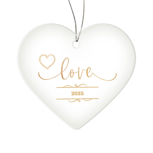 Acrylic Heart Ornament Personalize With Special Date