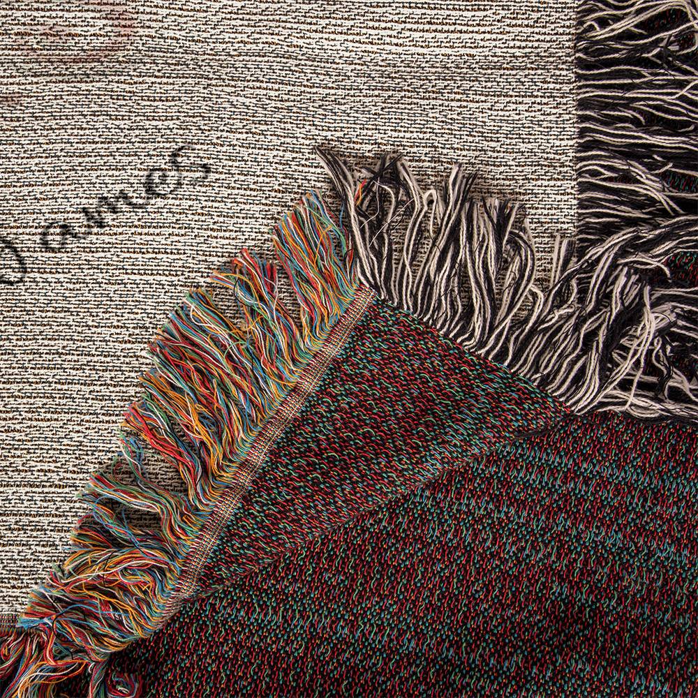 Two Hearts One Journey Personalized Couples Heirloom Woven Blanket (Portrait) 60"x80"