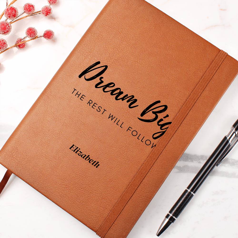 Vegan Leather Graphic Journal Optional  Name Personalization