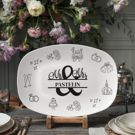 PERSONALIZED WEDDING DOODLE DESIGN PLATTER