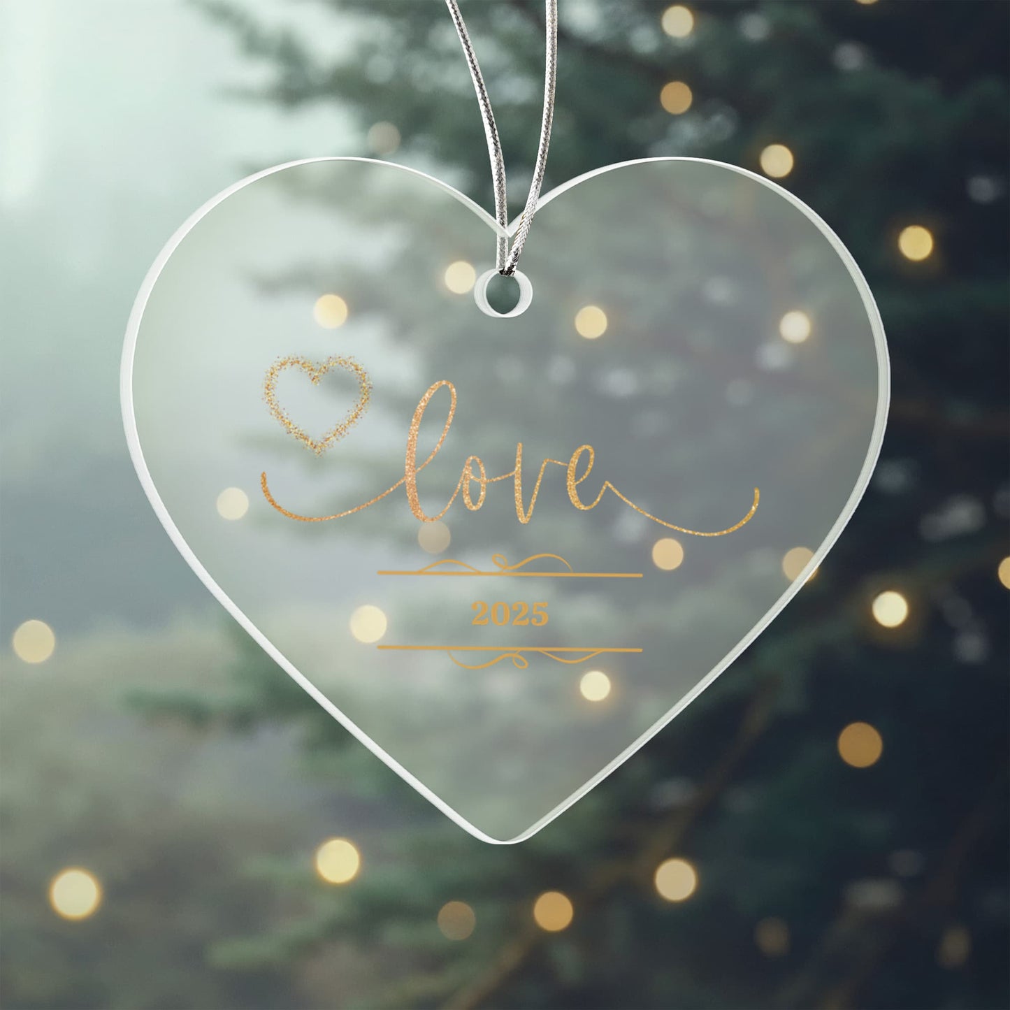 Acrylic Heart Ornament Personalize With Special Date