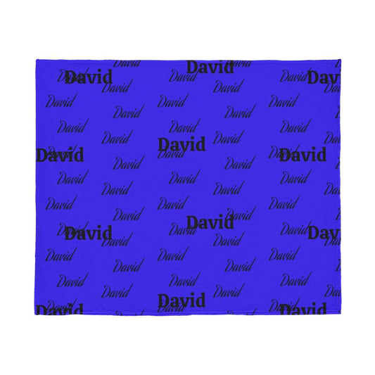 Navy Blue Personalized Name Jersey Fleece Blanket 60" x 50"