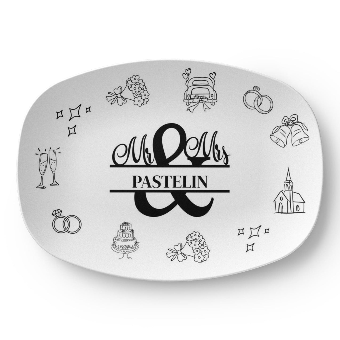 PERSONALIZED WEDDING DOODLE DESIGN PLATTER
