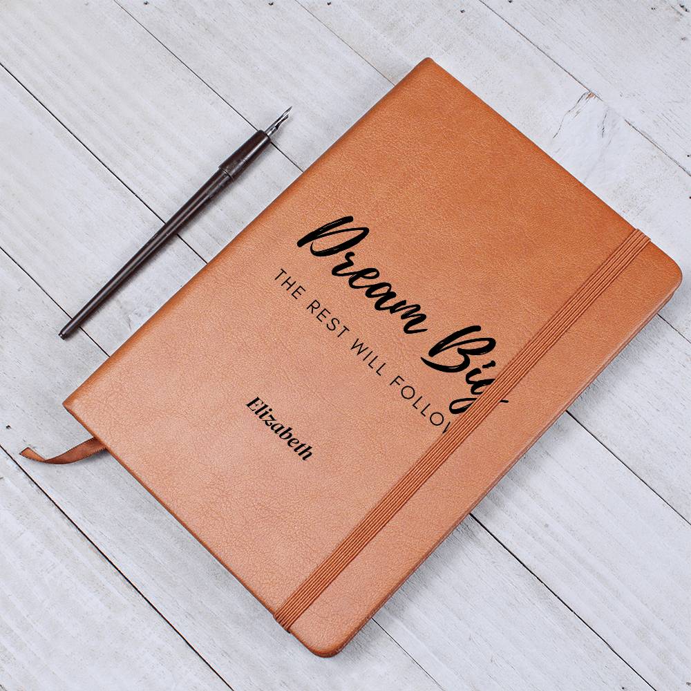 Vegan Leather Graphic Journal Optional  Name Personalization