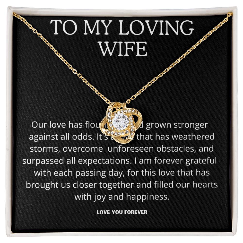 "To My Loving Wife" Love knot Necklace With Message Card