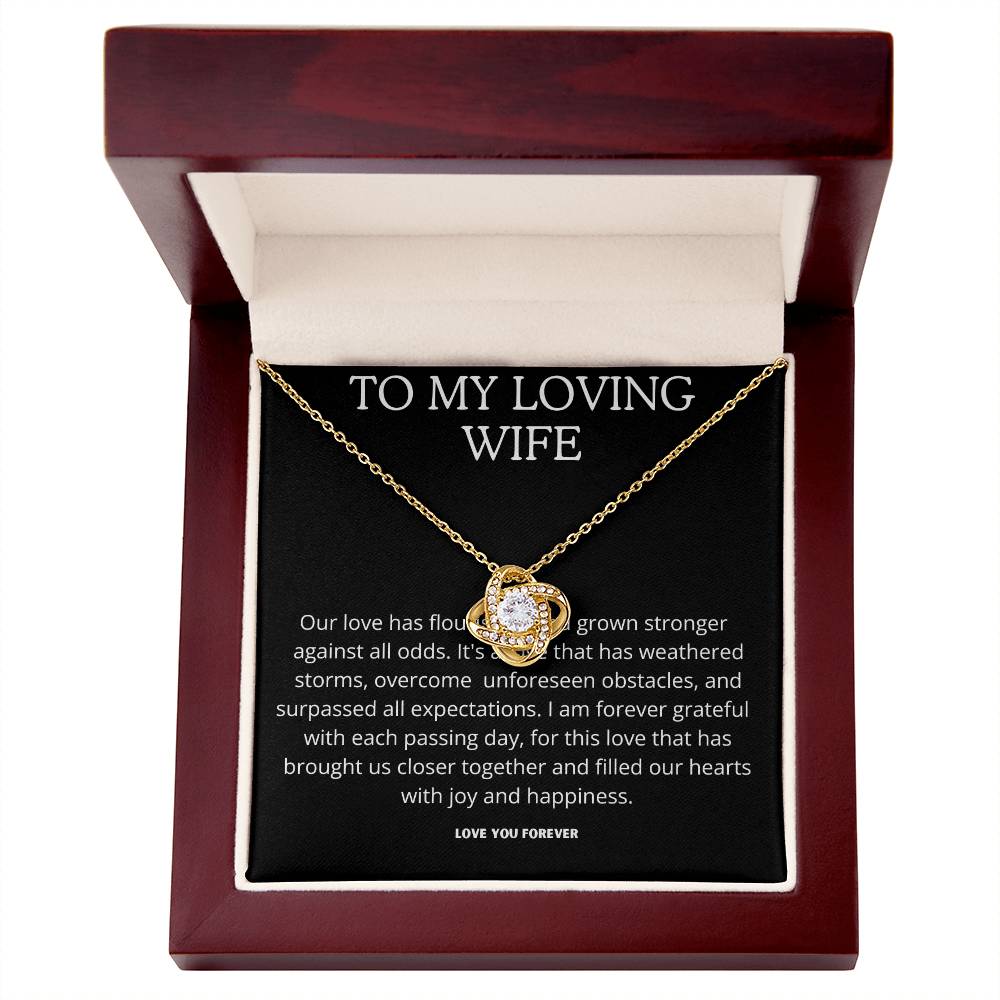 "To My Loving Wife" Love knot Necklace With Message Card