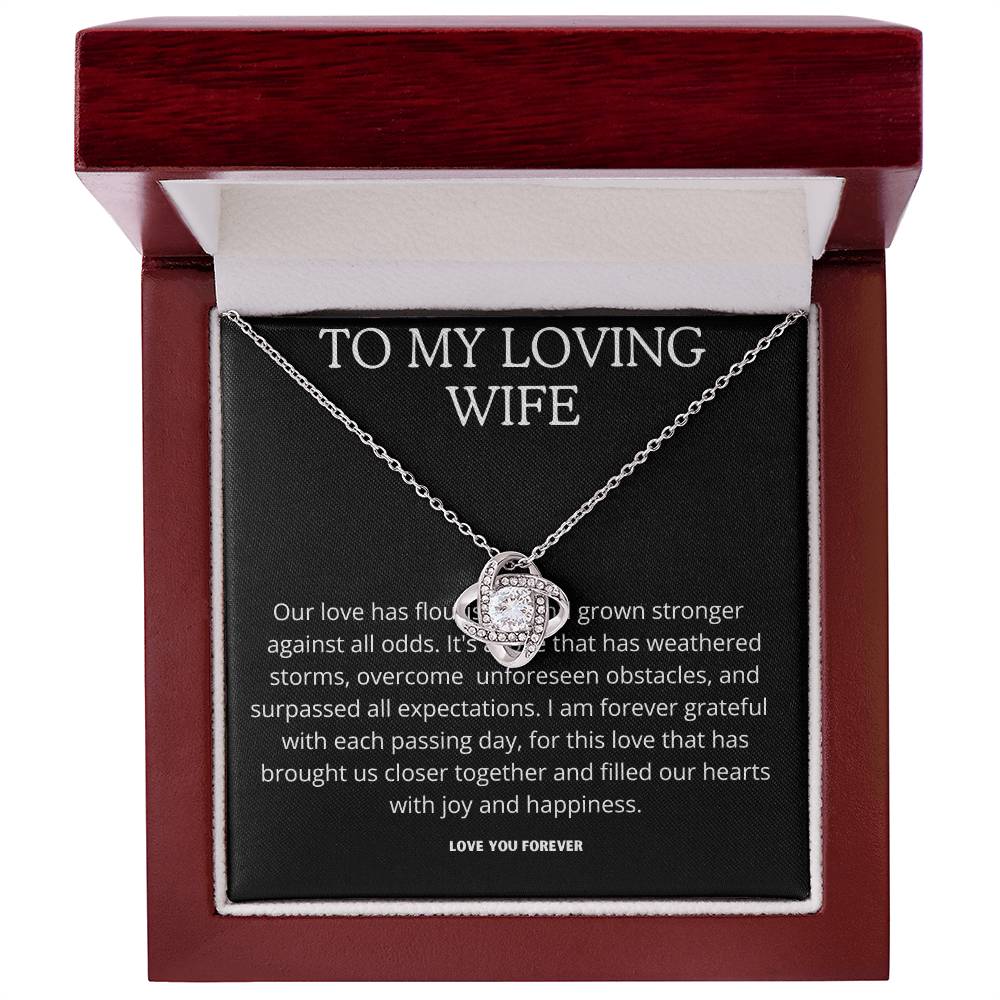 "To My Loving Wife" Love knot Necklace With Message Card