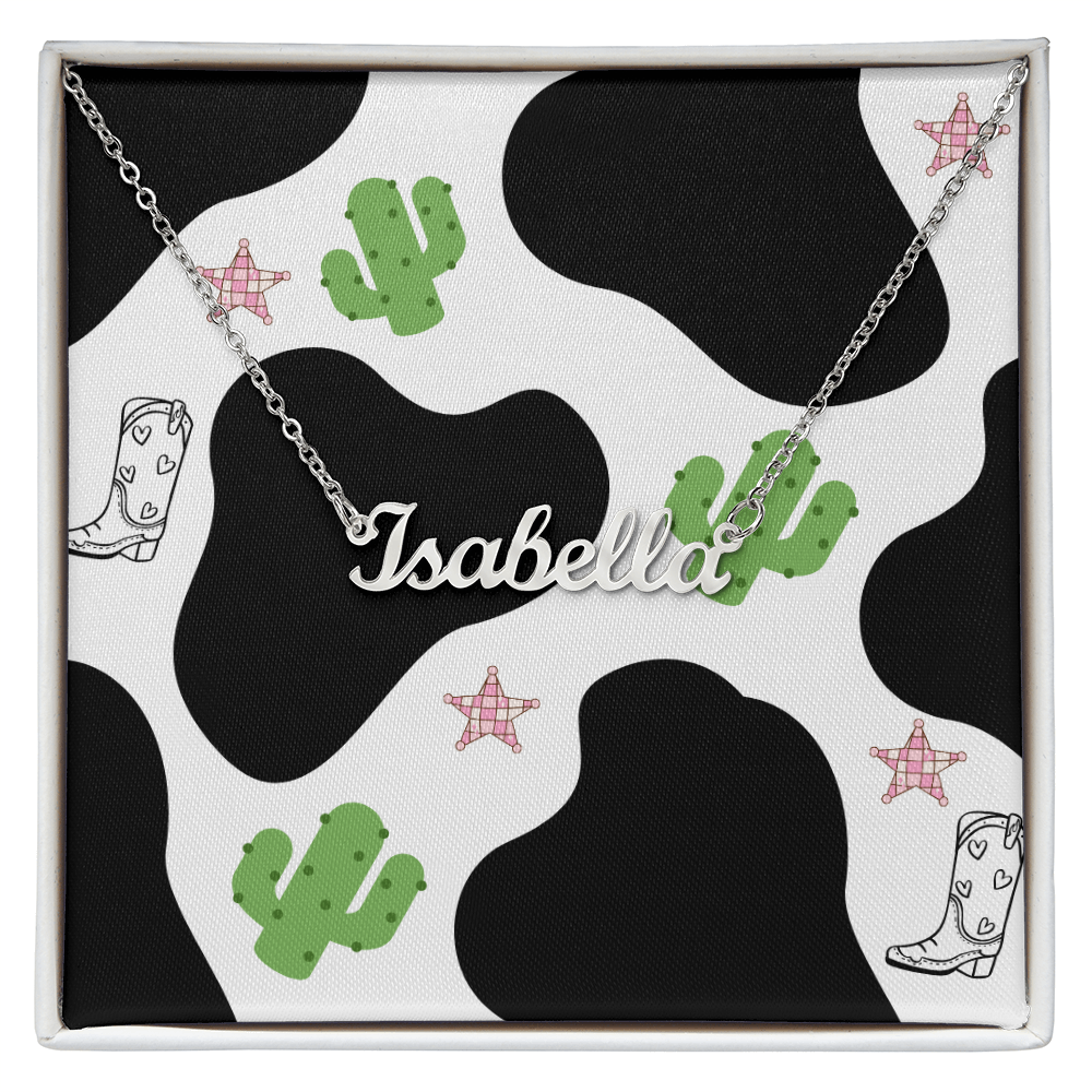 Personalized  Name Necklace  Western Style Design Inside Box