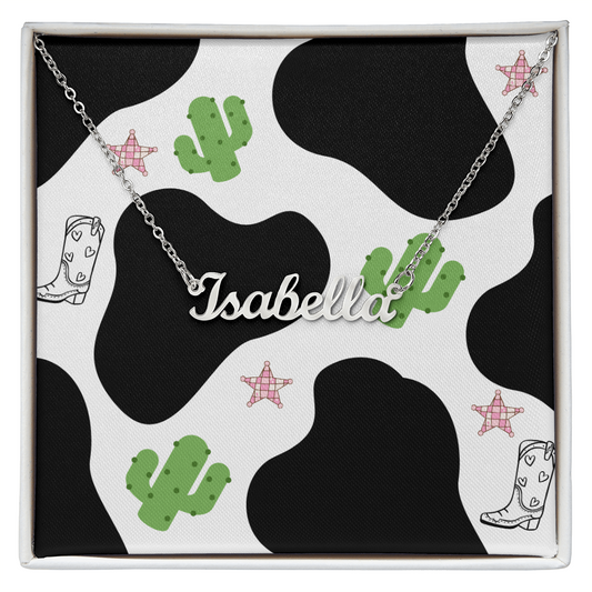 Personalized  Name Necklace  Western Style Design Inside Box