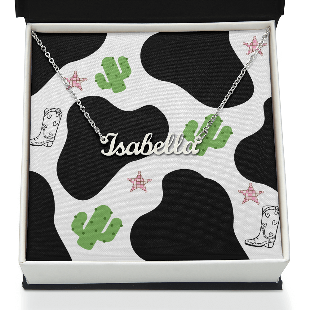 Personalized  Name Necklace  Western Style Design Inside Box