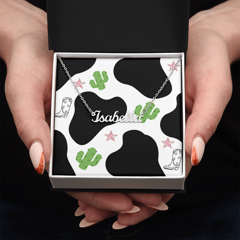 Personalized  Name Necklace  Western Style Design Inside Box