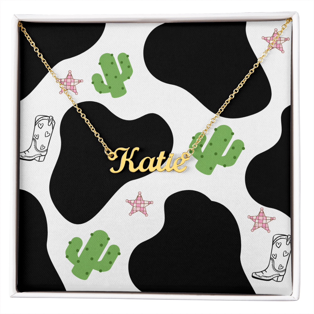 Personalized  Name Necklace  Western Style Design Inside Box