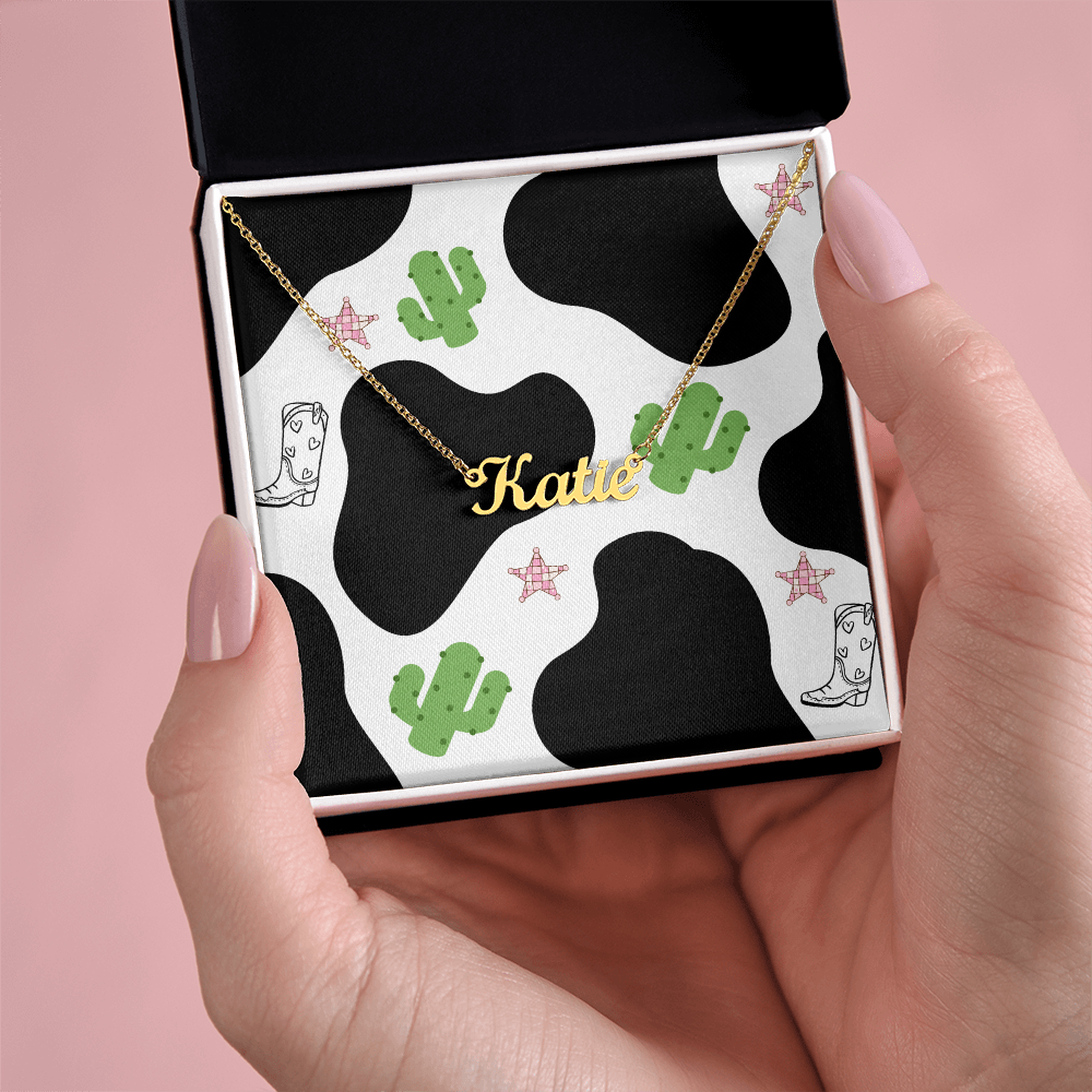 Personalized  Name Necklace  Western Style Design Inside Box