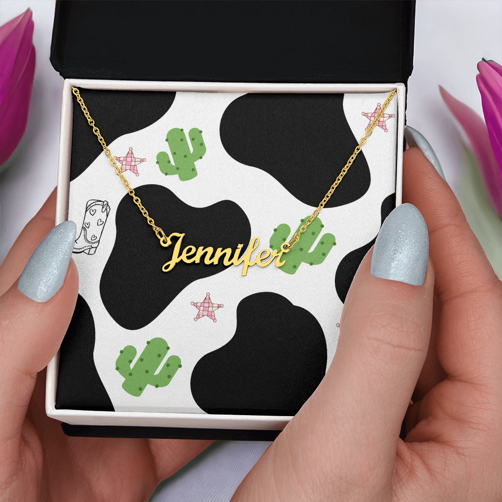 Personalized  Name Necklace  Western Style Design Inside Box