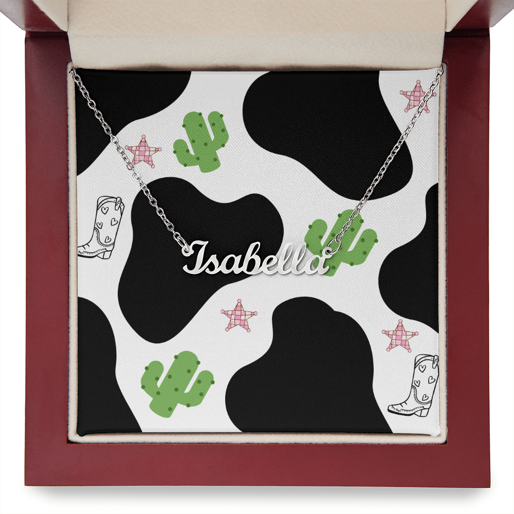 Personalized  Name Necklace  Western Style Design Inside Box
