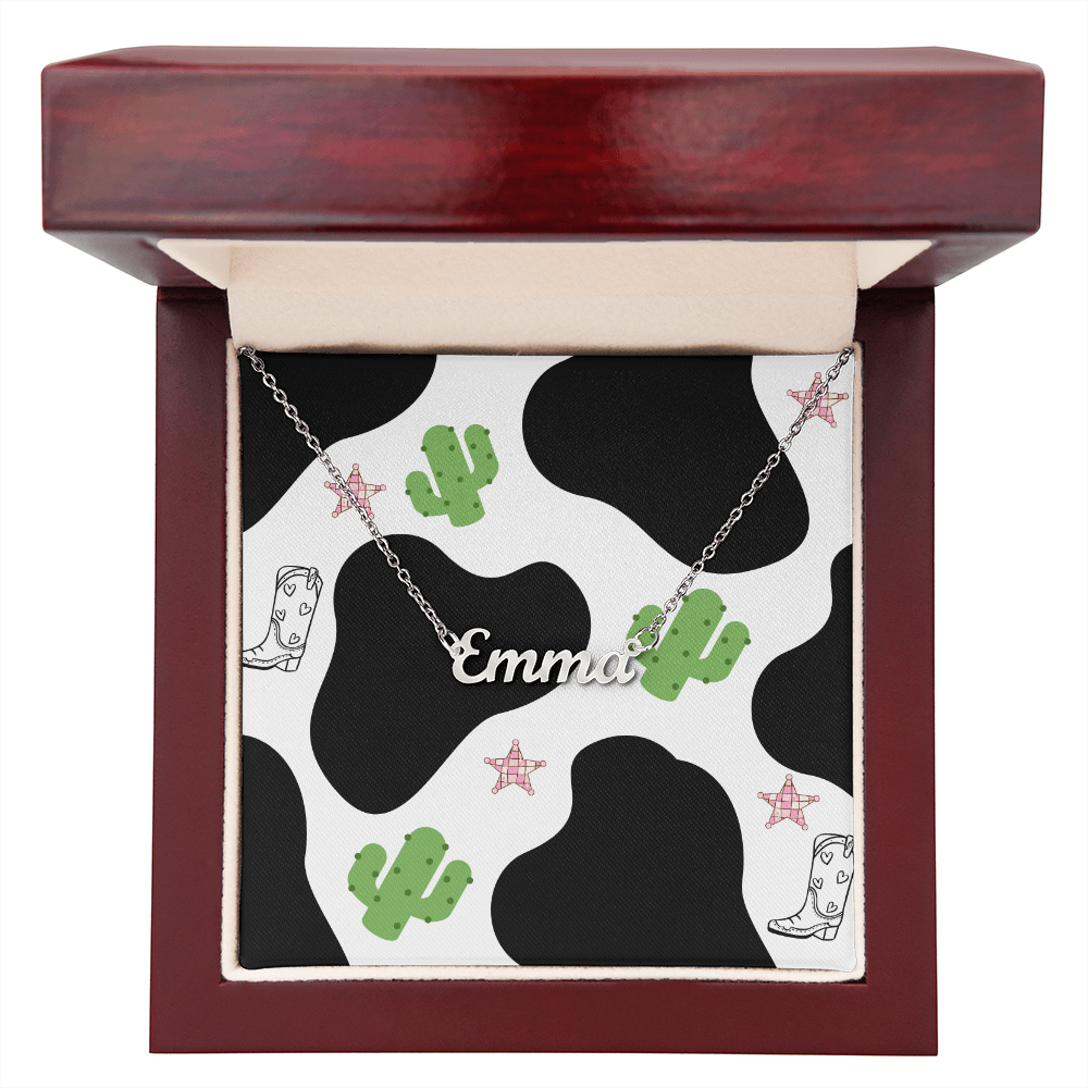 Personalized  Name Necklace  Western Style Design Inside Box