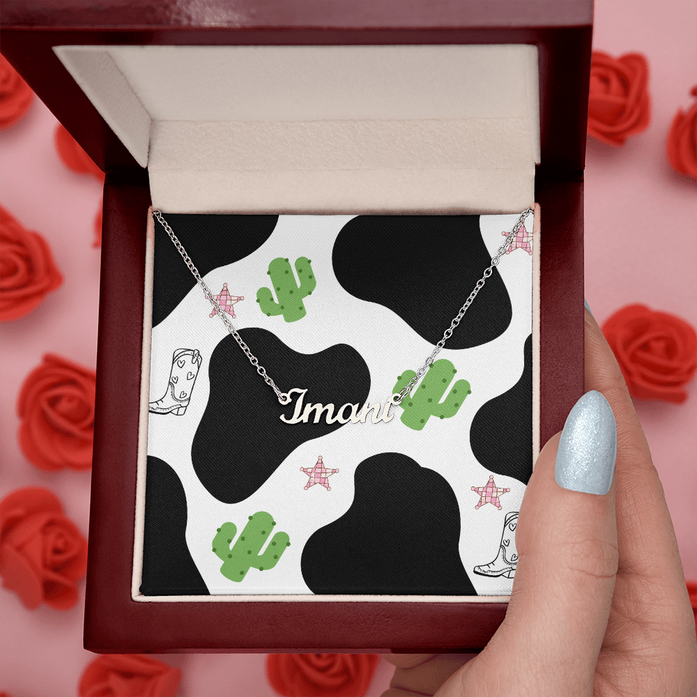 Personalized  Name Necklace  Western Style Design Inside Box