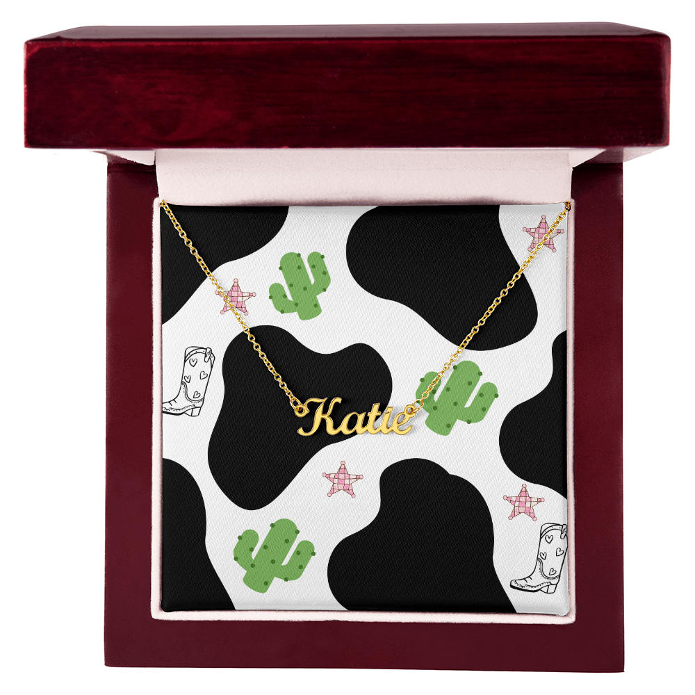 Personalized  Name Necklace  Western Style Design Inside Box