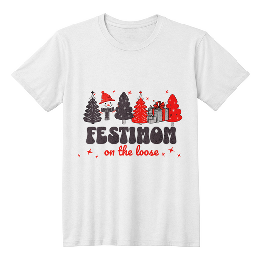 FESTIMOM ON THE LOOSE CHRISTMAS SHIRT BELLA + CANVAS