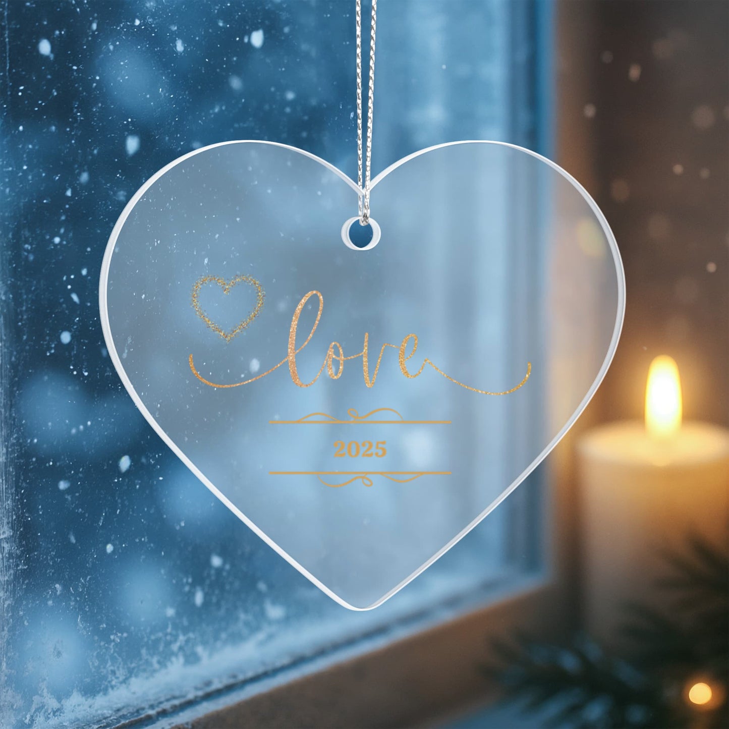 Acrylic Heart Ornament Personalize With Special Date